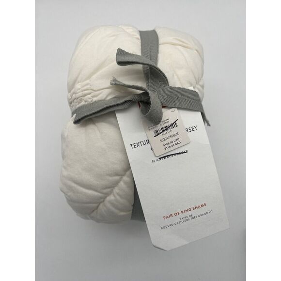Anthropologie Textured Landry Sheets King Size Set of 2 Cream - Picture 2 of 8